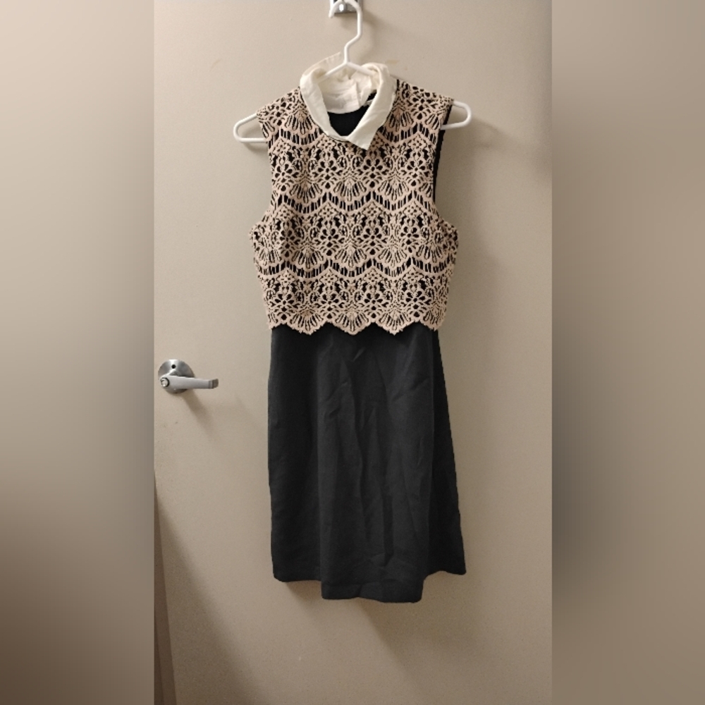 Halogen Nordstrom Womens Sleeveless Lace Overlay Dress Sz 10P